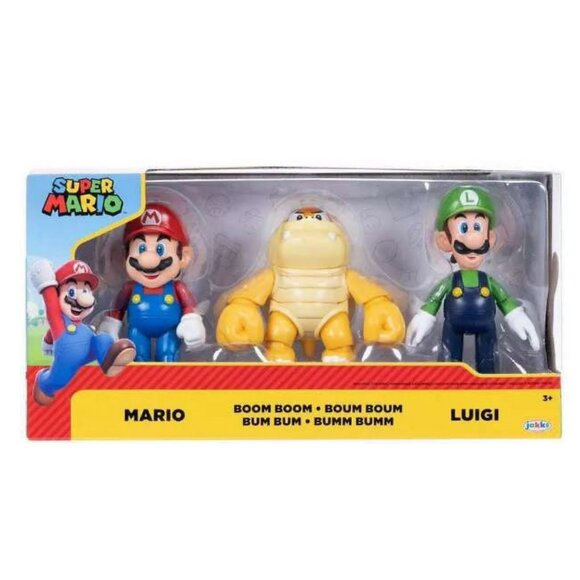 Nintendo Mario, Luigi, and Boom Boom 4" Action Figure Set - 3pk - Picture 1 of 3